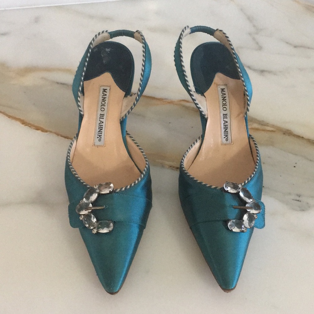 Manolo Blahnik Satin Halter pump
